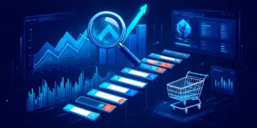 agência SEO para e-commerce analisando crescimento de tráfego orgânico em dashboard de loja virtual